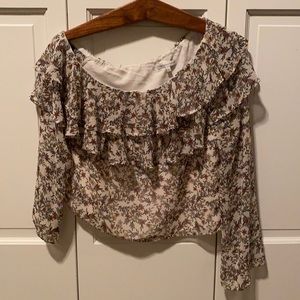 Cute asymmetrical off the shoulder top